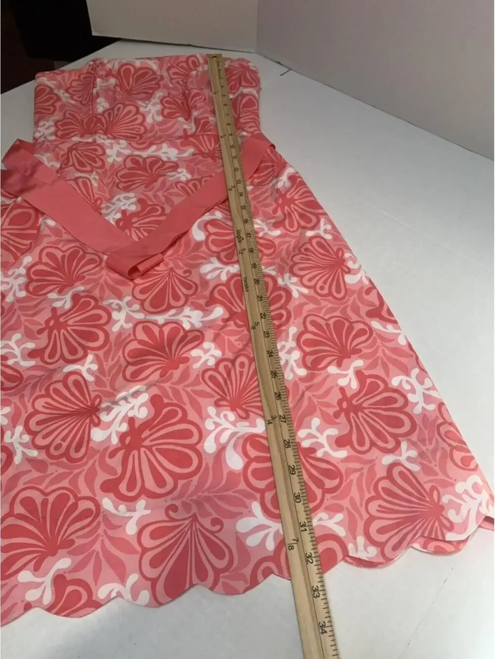 Lilly Pulitzer Sienna Size 4 Strapless Bandeau Coral Pink and White Dress - Picture 5 of 8